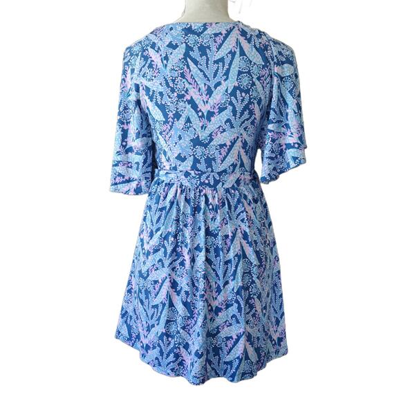 LILLY PULITZER Minka Skirted Romper Mini Dress Small Barton Blue Star Gazing - Picture 4 of 9
